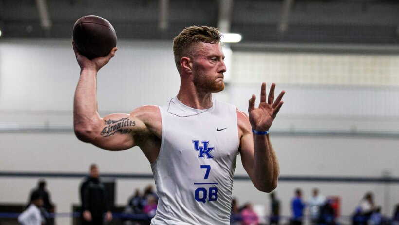 Will Levis during Kentucky pro day