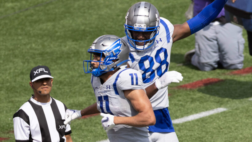 St. Louis BattleHawks celebration. XFL Week 9 odds
