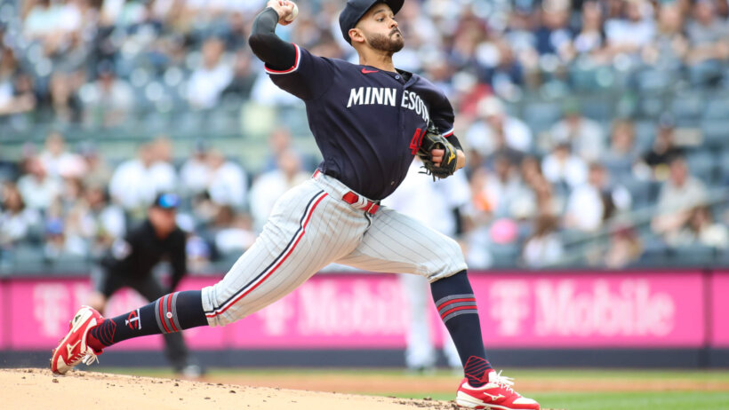 Pablo Lopez throws pitch