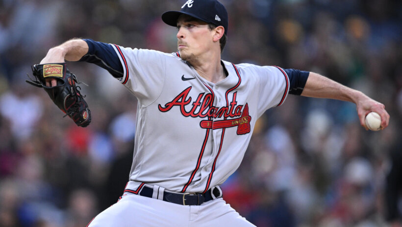 Max Fried delivers a pitch versus the Padres