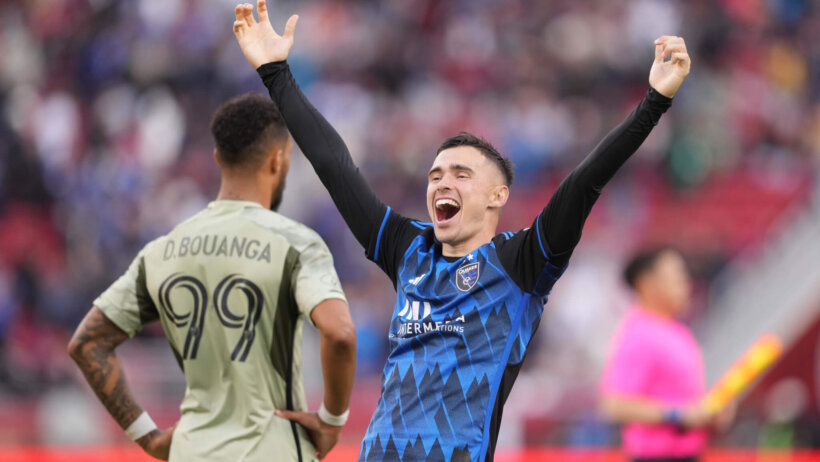 San Jose Earthquakes defender Paul Marie (3) celebrates