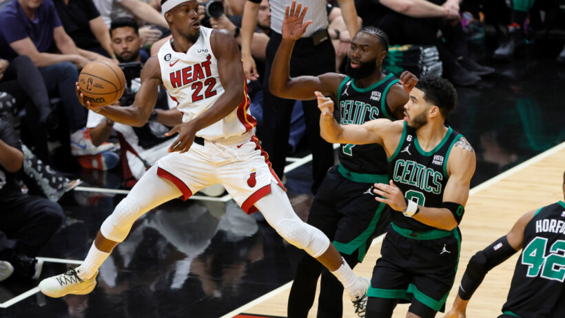 Jimmy Butler looks to make a pass