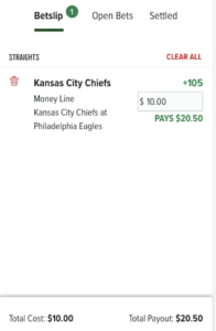 Super Bowl moneyline