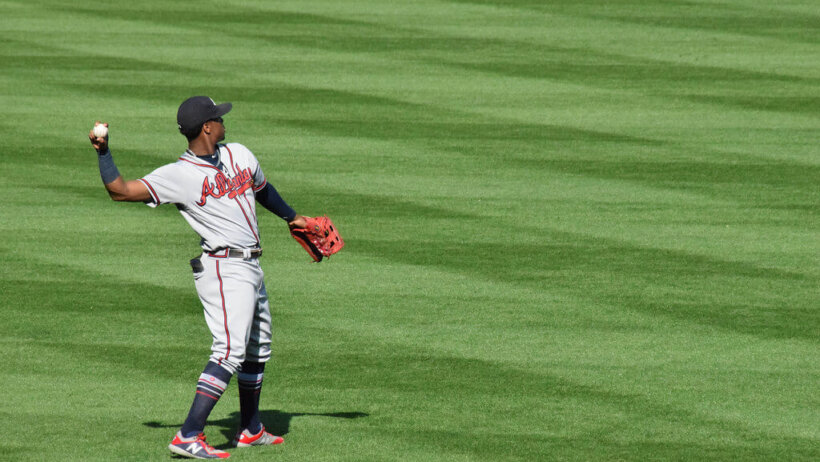 Ronald Acuna Jr. in the Braves outfield