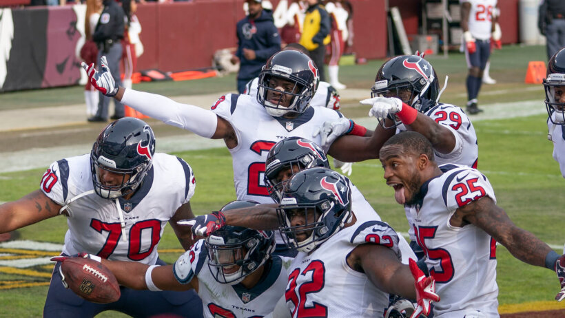 Houston Texans posing for a photo.
