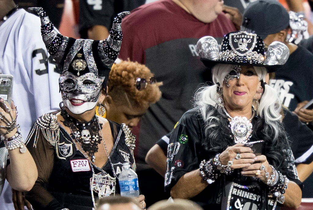 Raiders fans in the stands.