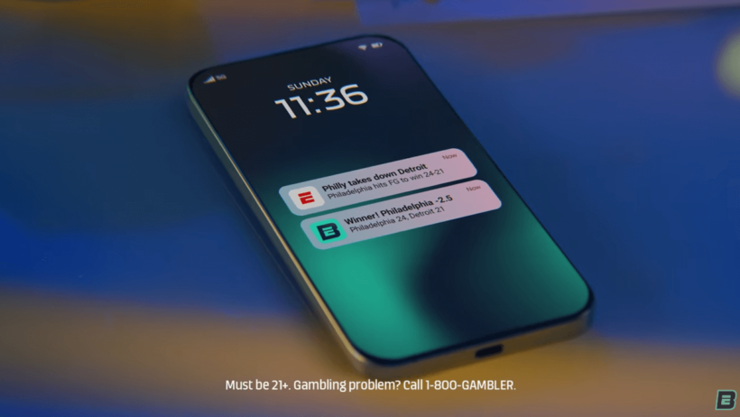 ESPN BET teaser trailer phone with app notifications
