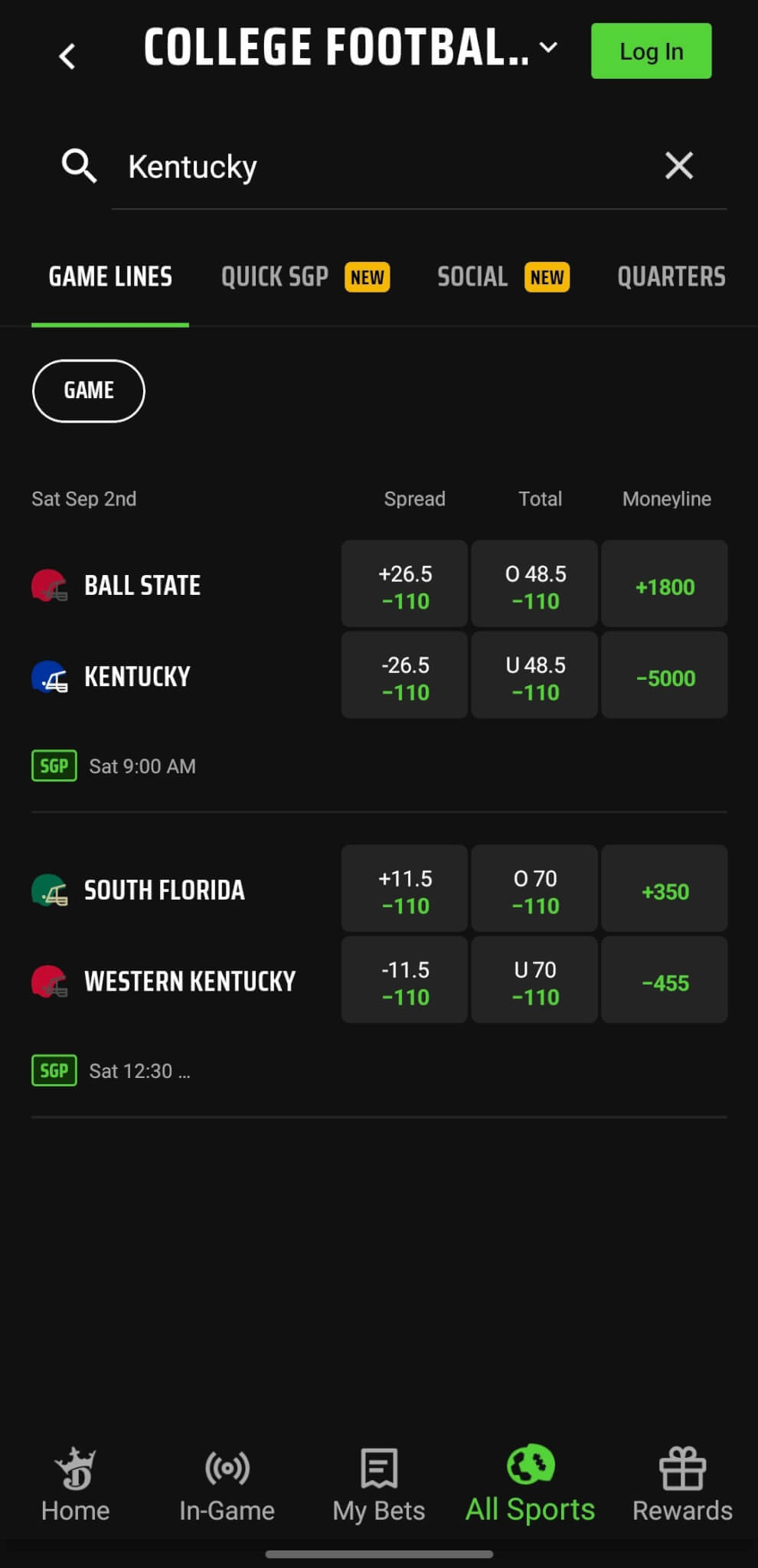DraftKings Kentucky: Bet $5, Get $300 Bonus If Your Bet Wins
