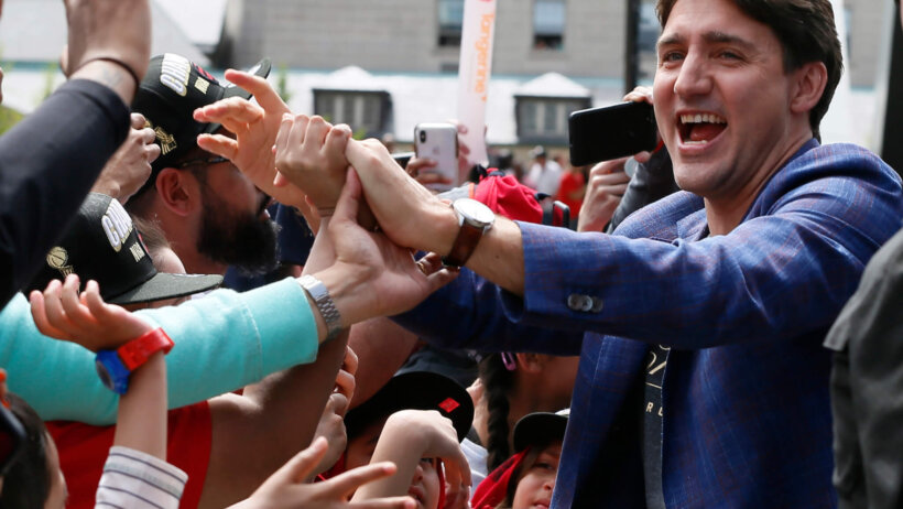 Canadian prime minister Justin Trudeau greets fans