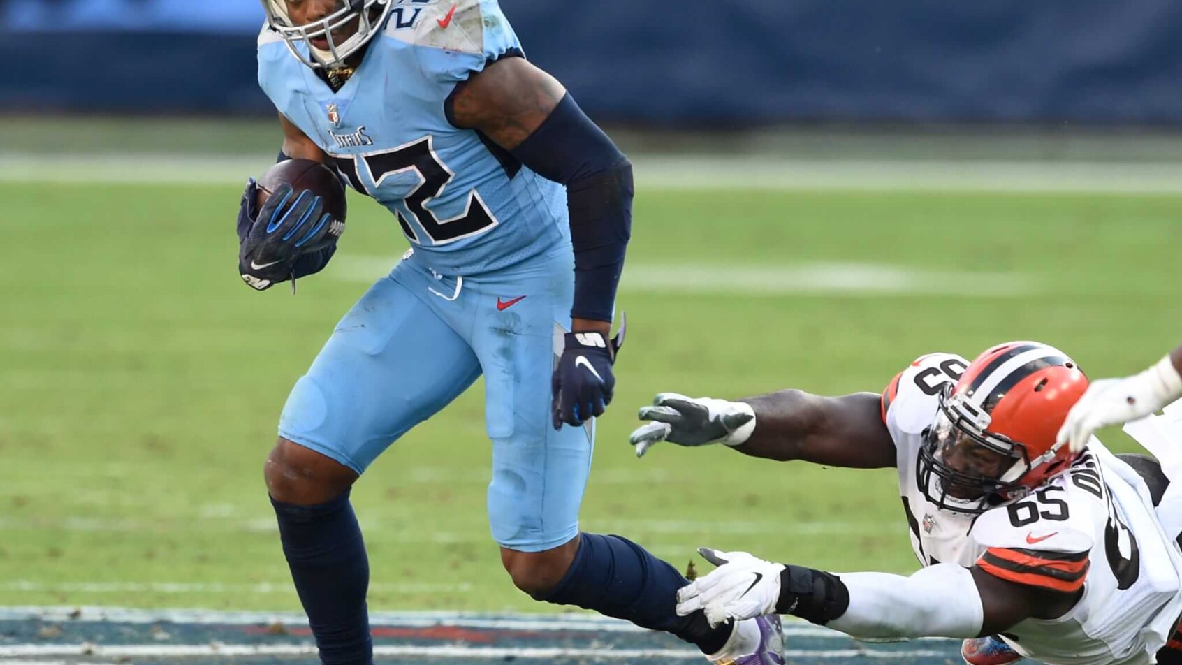 Derrick Henry and the Tennessee Titans are 3.5-point road underdogs to the Cleveland Browns