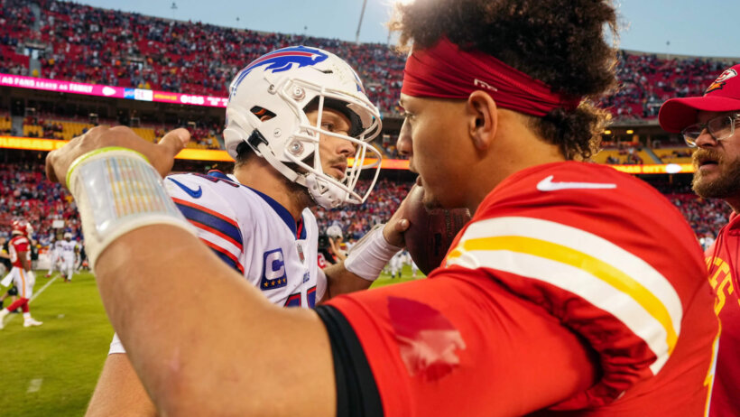 Bills QB Josh Allen has beaten Chiefs QB Patrick Mahomes twice in KC.