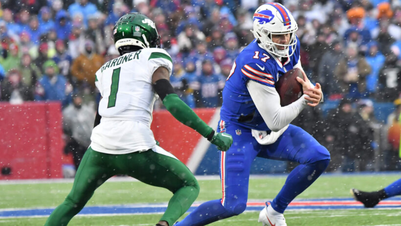 Josh Allen and the Buffalo Bills are road favorites over Sauce Gardner and the New York Jets on MNF