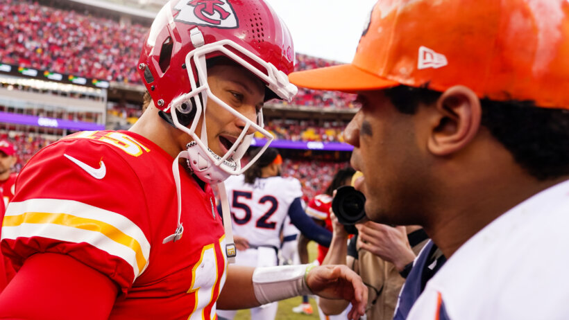 Chiefs QB Patrick Mahomes and Broncos QB Russell Wilson.