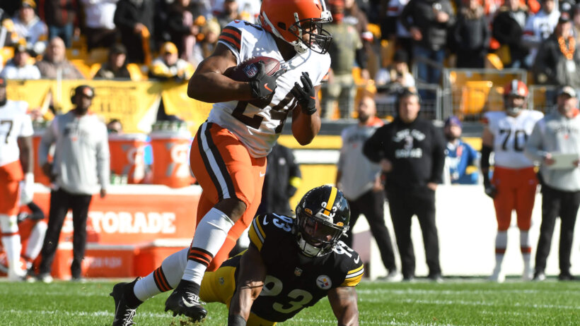 Nick Chubb of the Cleveland Browns is favored to lead the NFL in rushing.