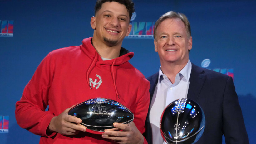 Kansas City Chiefs quarterback Patrick Mahomes and NFL commissioner Roger Goodell
