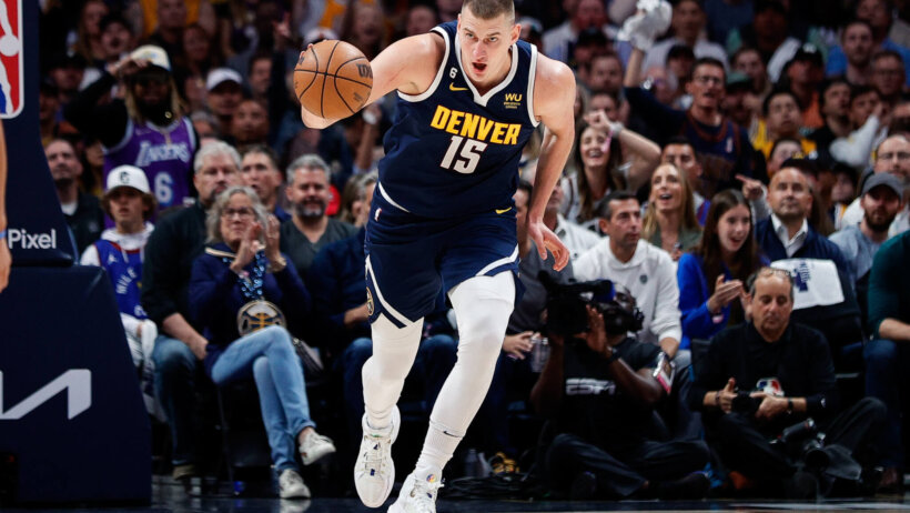 Nikola Jokic dribbling