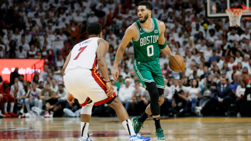 Jayson Tatum dribbling