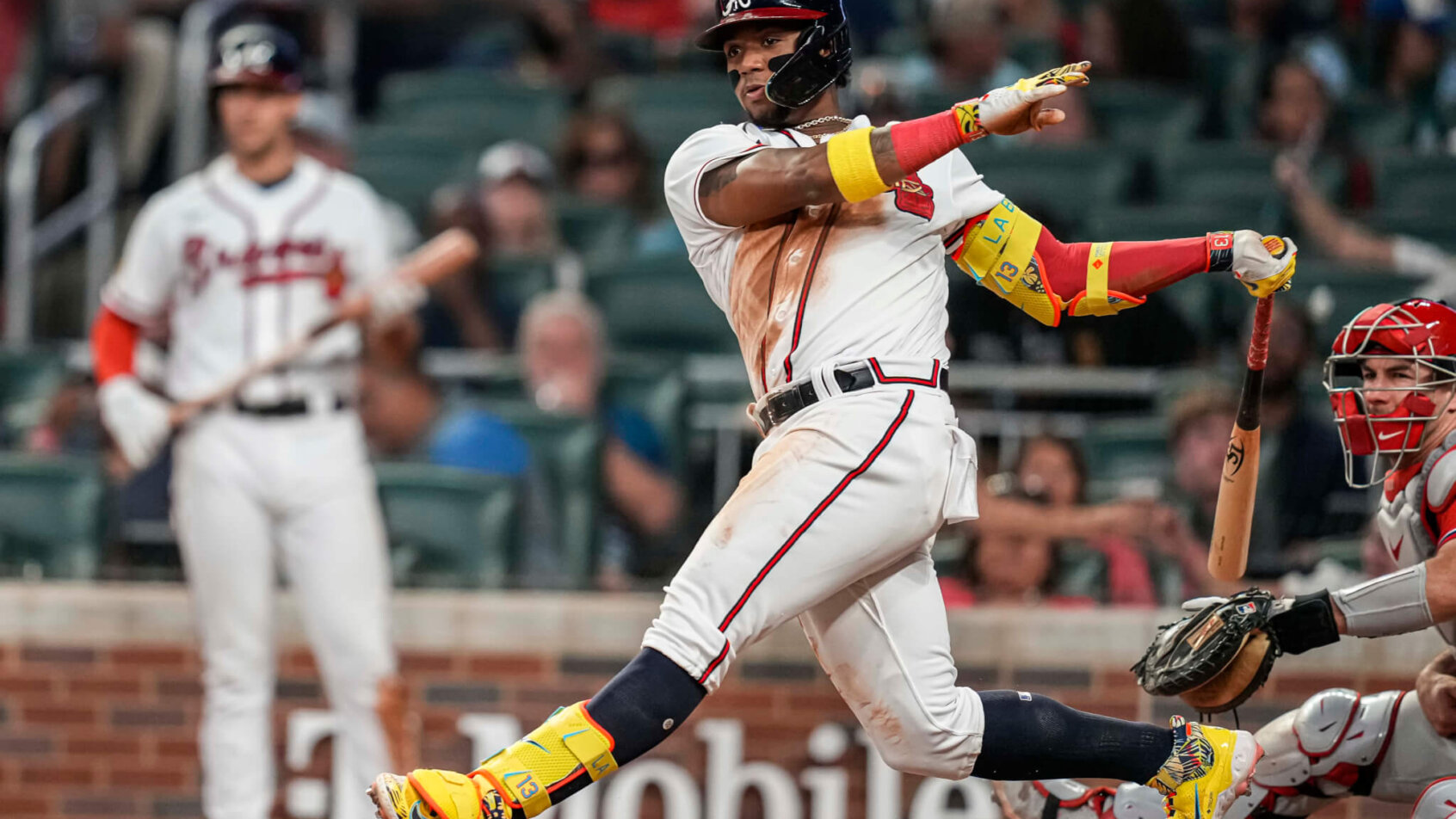 Ronald Acuna Jr swinging
