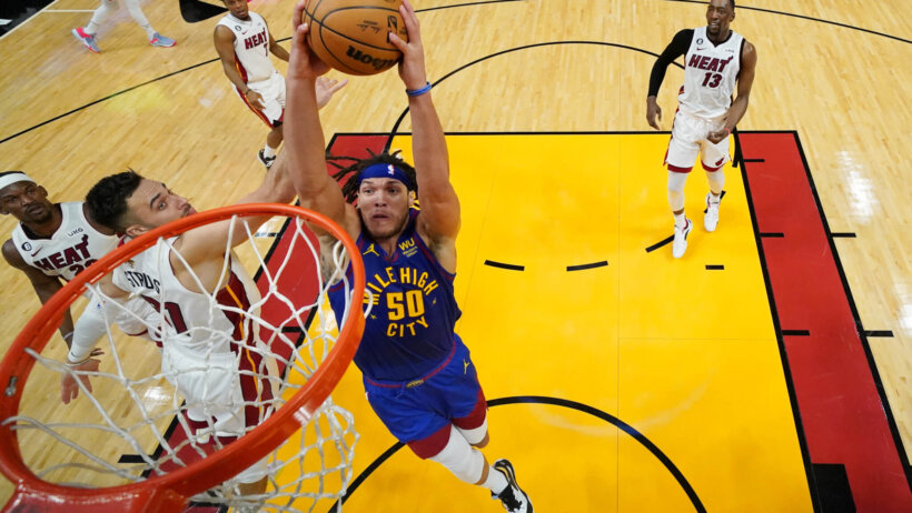 Aaron Gordon soars for a dunk
