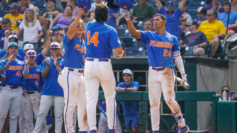 Florida Gators run celebration
