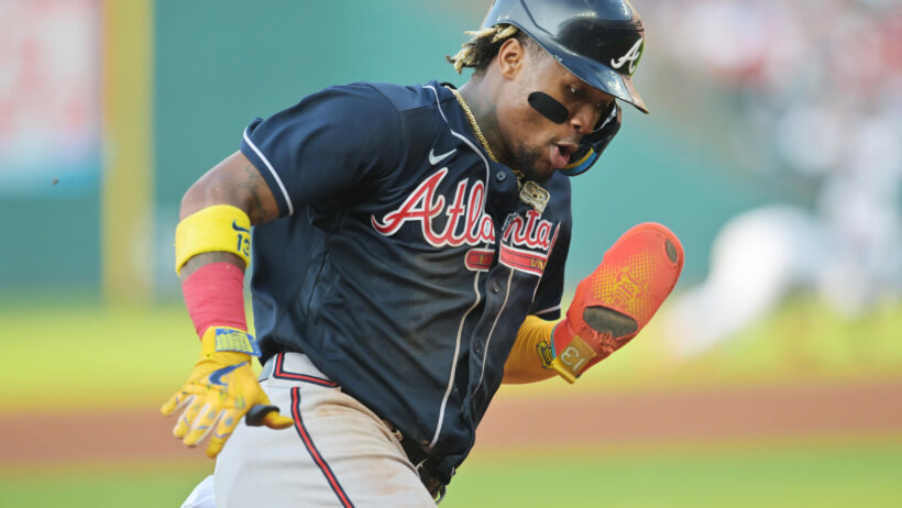 Ronald Acuna Jr. speeds around the bases