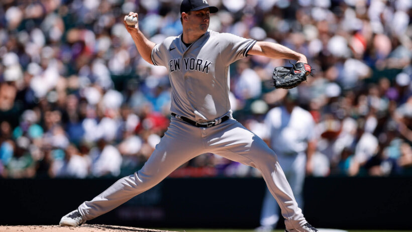 Gerrit Cole delivers a pitch versus the Rockies.