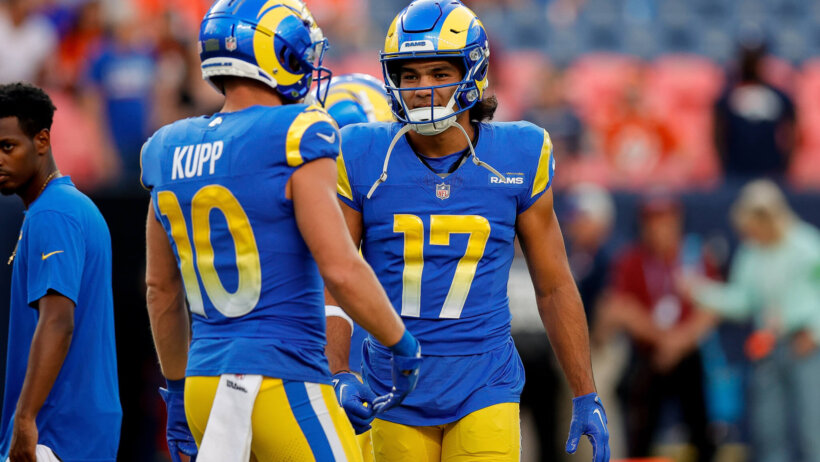 Los Angeles Rams wide receivers Puka Nacua and Cooper Kupp on the field
