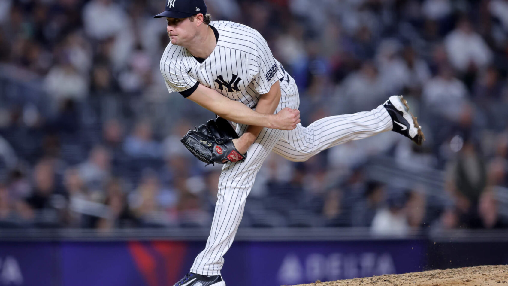 New York Yankees starting pitcher Gerrit Cole on the mound