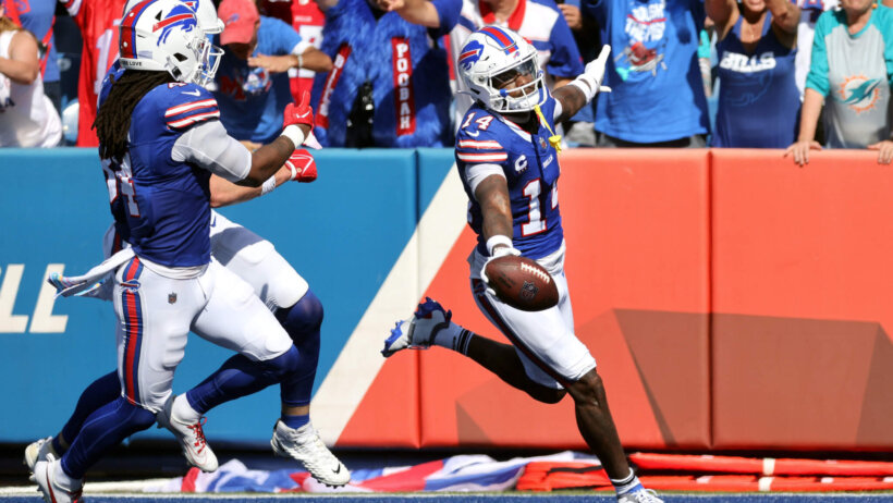 Buffalo WR Stefon Diggs is -145 to score an anytime TD in the Bills vs Jaguars player props