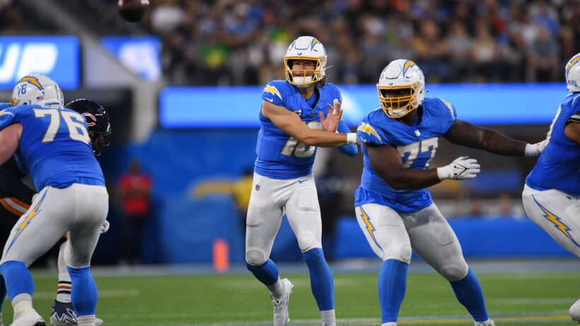 The Chargers are 3.5-point road favorites over the Jets in the NFL Week 9 MNF game.