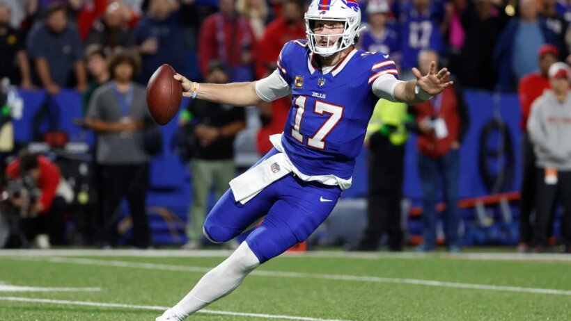Buffalo Bills quarterback Josh Allen finds running room