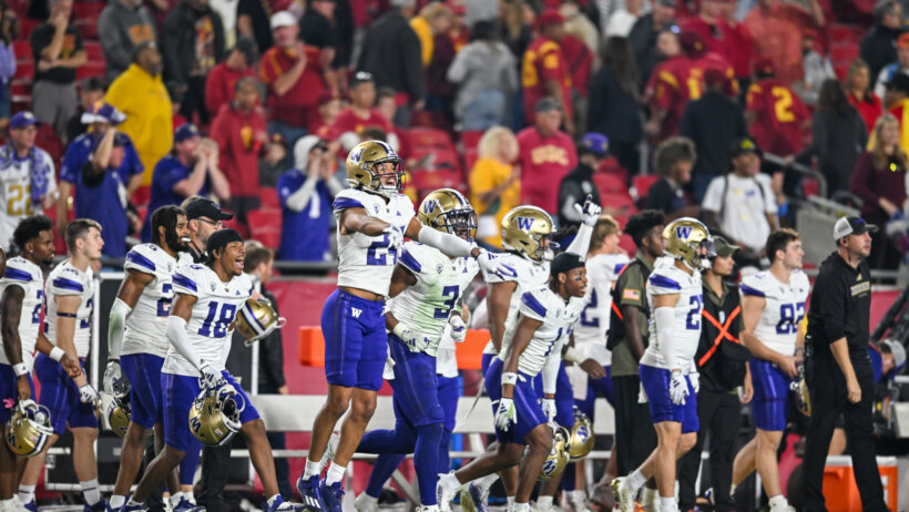 Unbeaten #5 Washington Huskies are 8.5-point home favorites over #13 Utah Utes.