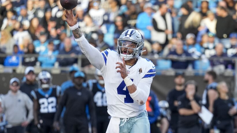 In the Commanders vs Cowboys NFL player props, Dallas QB Day Prescott should go over his passing yardage total of 278.5.