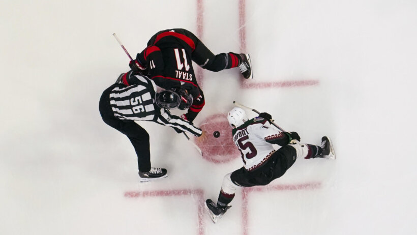 Coyotes and Hurricanes faceoff