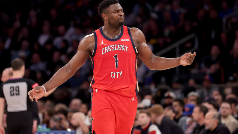 New Orleans Pelicans forward Zion Williamson on the court