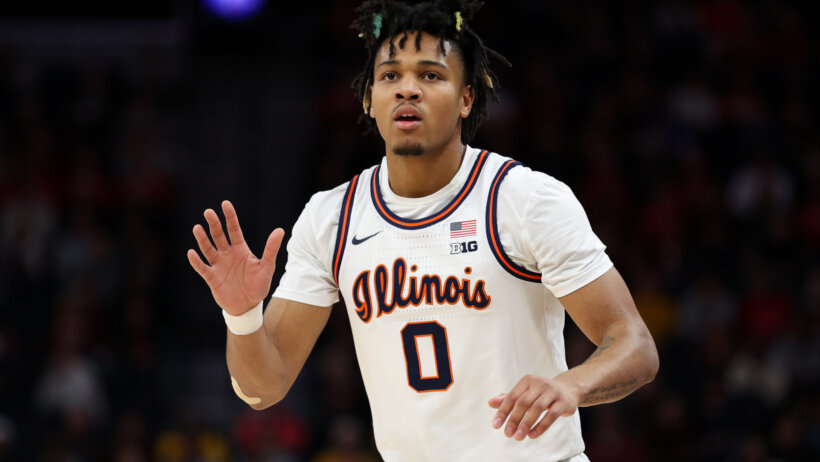 Illinois Fighting Illini guard Terrence Shannon Jr. looks on during the first half against the Nebraska Cornhuskers