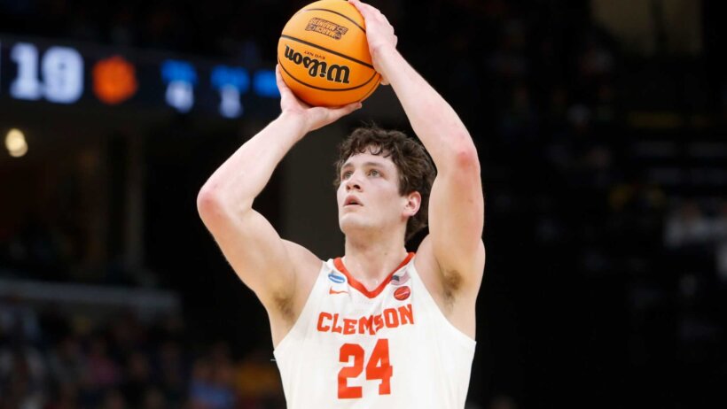 Clemson's PJ Hall shoots a free throw