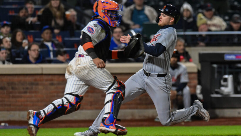 Detroit Tigers center fielder Parker Meadows against the New York Mets