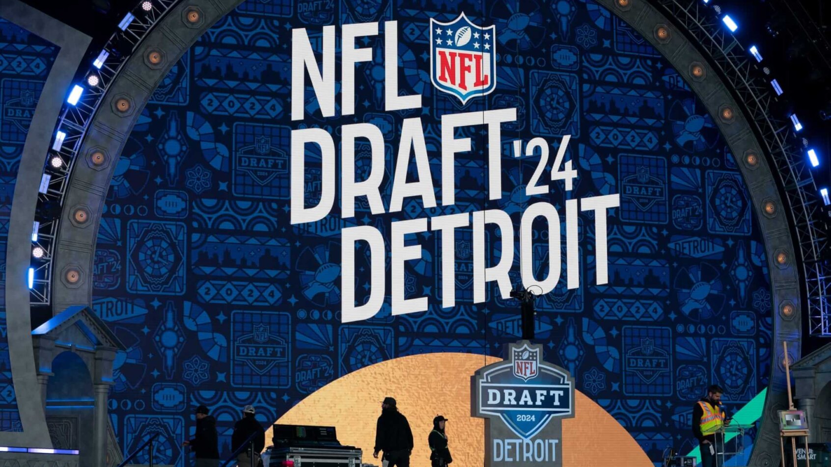 Stage for 2024 NFL Draft in Detroit, Michigan