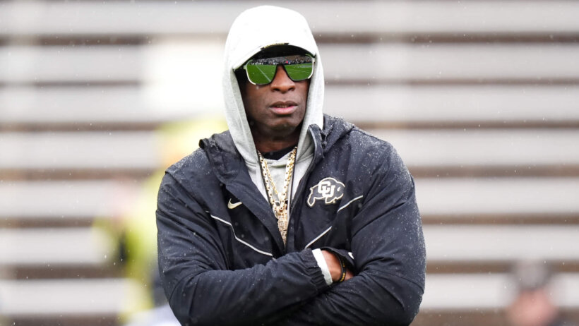 Colorado Buffaloes head coach Deion Sanders during a spring game