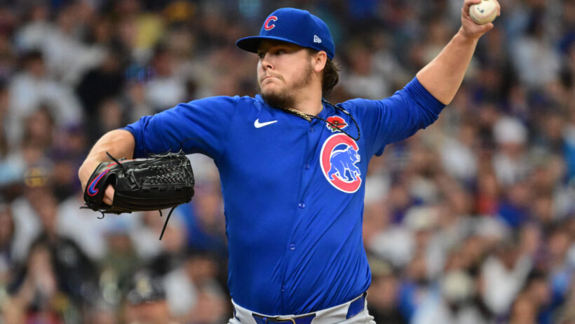 Chicago Cubs starting pitcher Justin Steele throws a pitch in the first inning against the Milwaukee Brewers