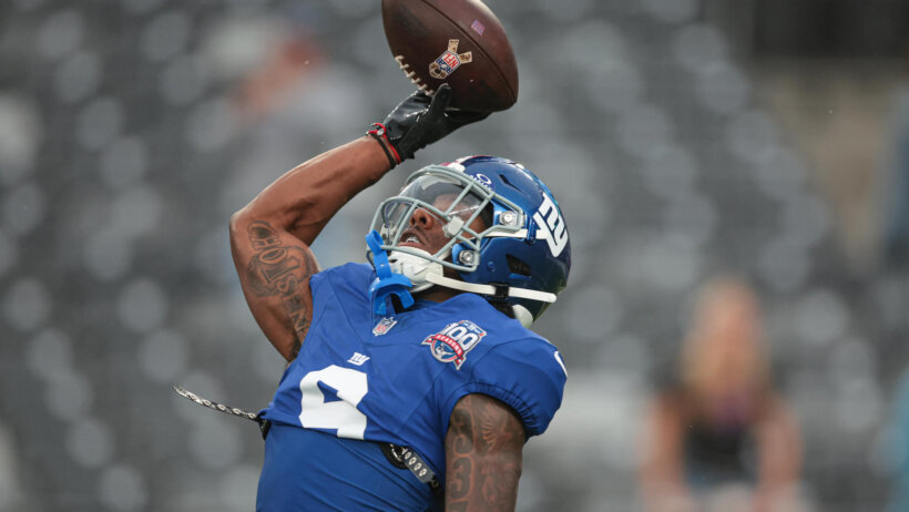 Malik Nabers making a one-handed catch