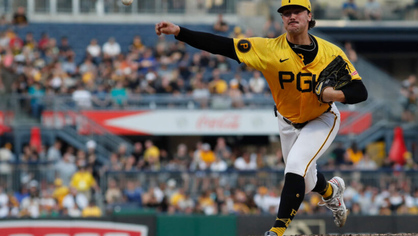 Pittsburgh Pirates starting pitcher delivers to home plate