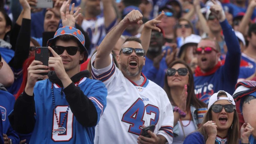 Bills fans cheering.