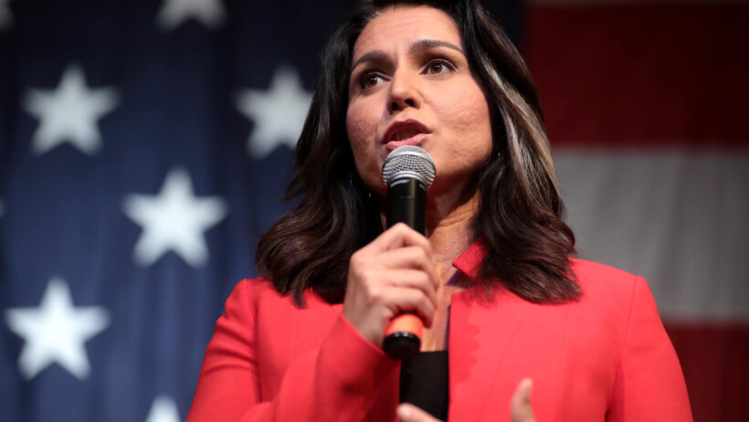 Tulsi Gabbard at a speaking event.