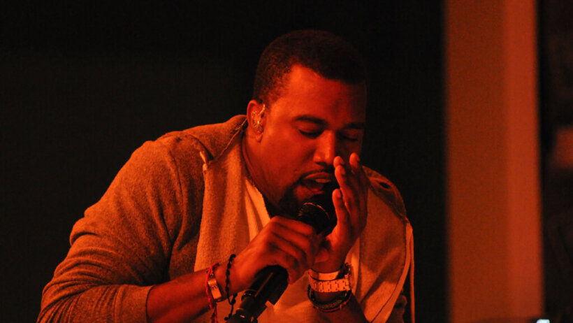 Kanye West at a concert.