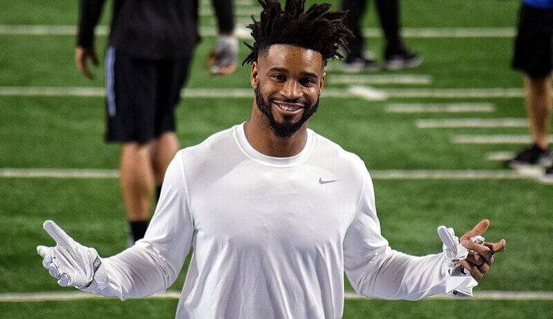 Darius Slay in pre-game warm up