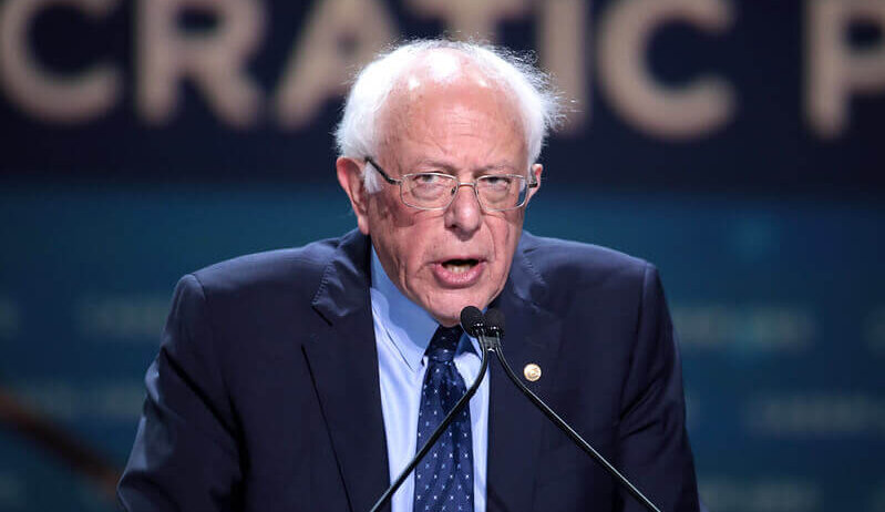 Bernie Sanders making speech