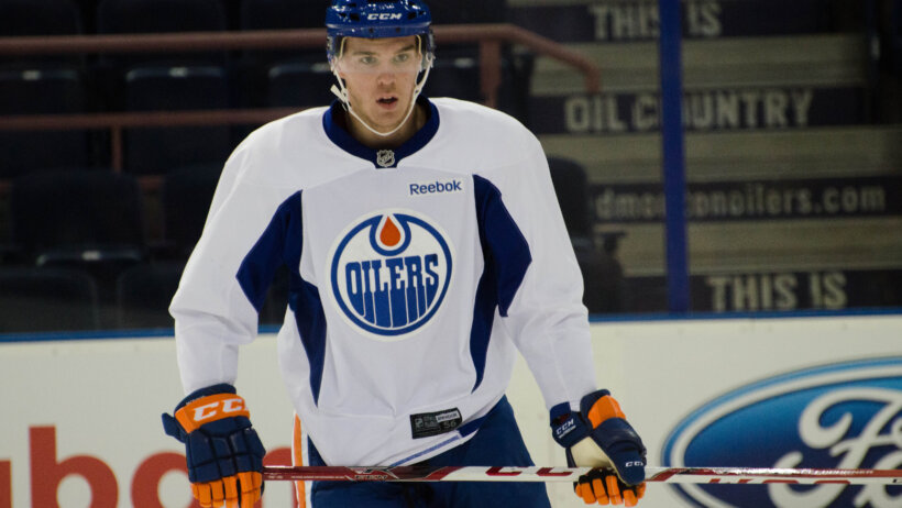 Connor McDavid at practice.