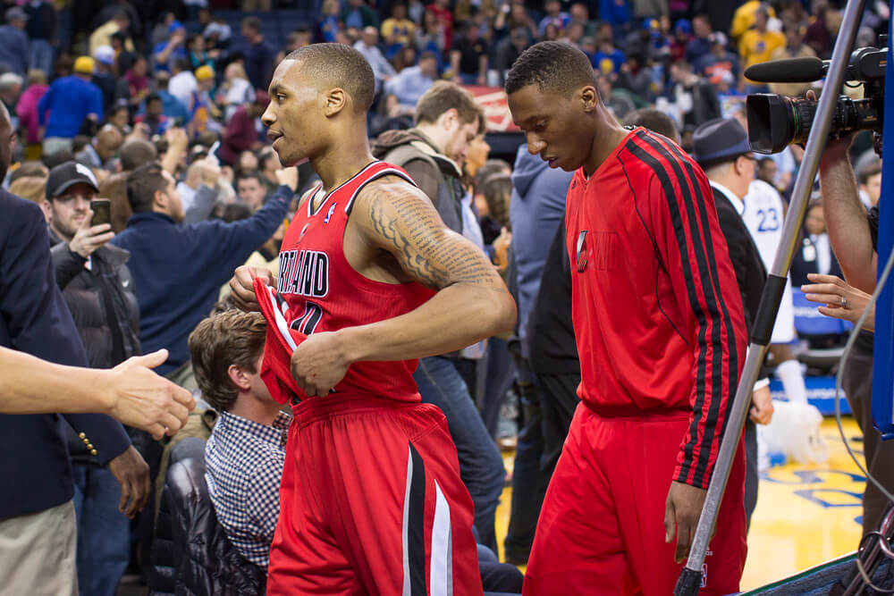 Damian Lillard walking off court